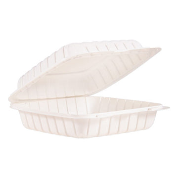ProPlanet™ by Dart® Hinged Lid Containers, Single Compartment, 9 X 8.8 X 3, White, 150-carton freeshipping - TVN Wholesale